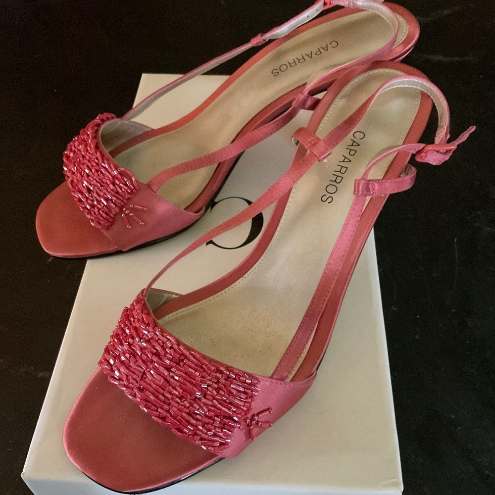 Caparros Silk Terra Cotta Evening Sandal